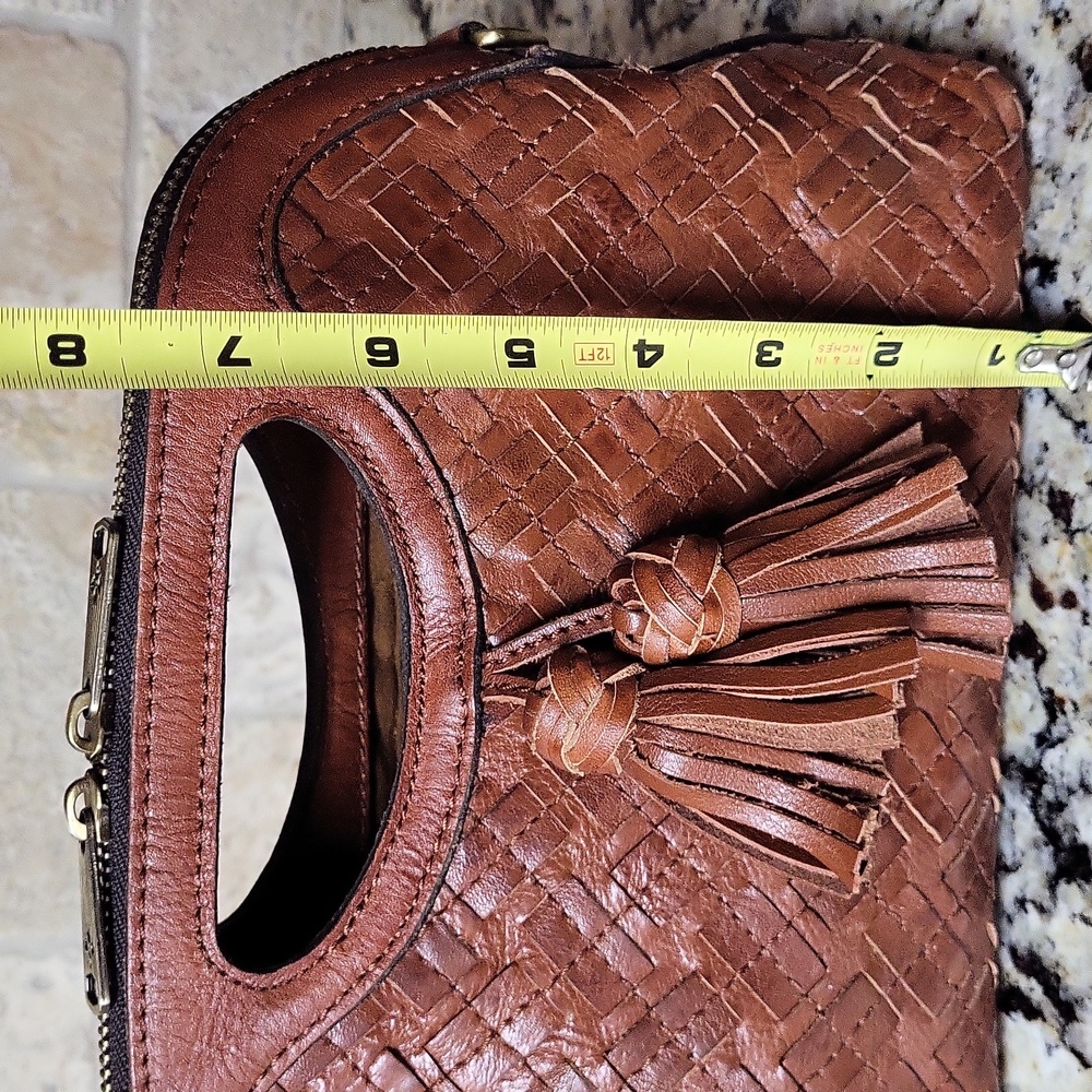 Patricia Nash Sora Braided Stitch Leather Cutout Satchel - Picture 4 of 13